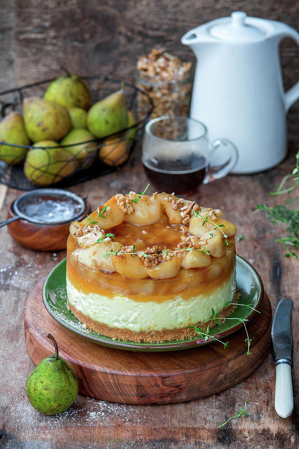 Cheesecake With Pear Jelly Photograph by Irina Meliukh