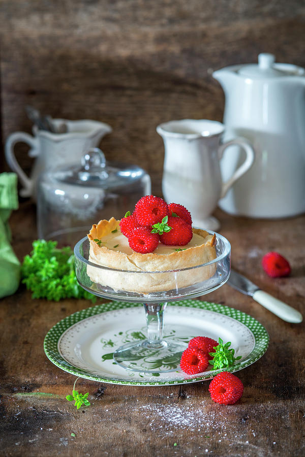 Cheesecake With Raspberries Photograph by Irina Meliukh