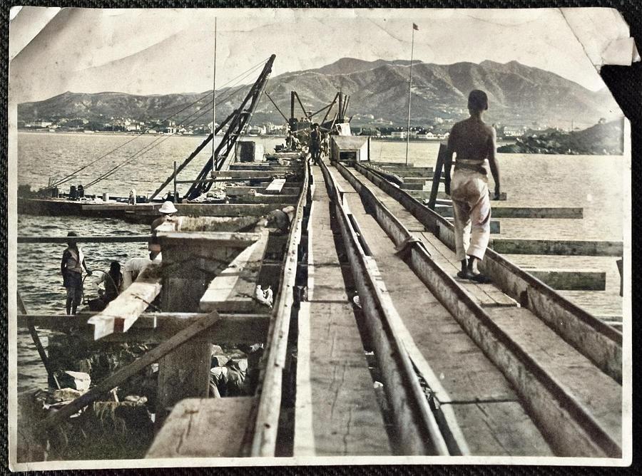 Vintage Painting - Chefoo  Yantai dredger, 1918 colorized by Ahmet Asar by Celestial Images