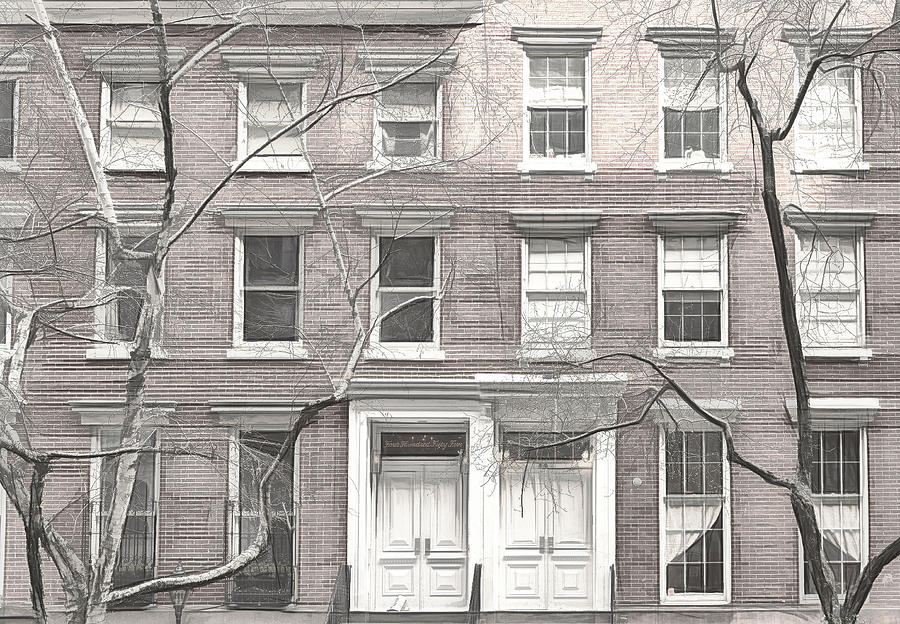 Chelsea Brownstones Sketch Photograph by Alison Frank