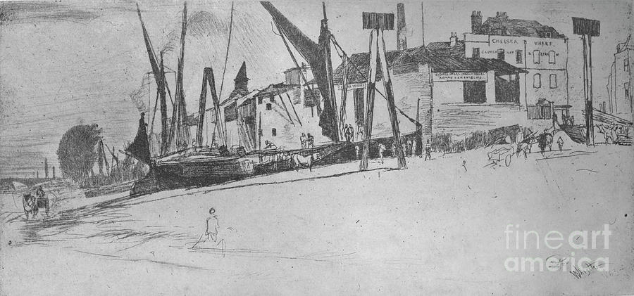 Chelsea Wharf, 1863, 1904 Drawing by Print Collector