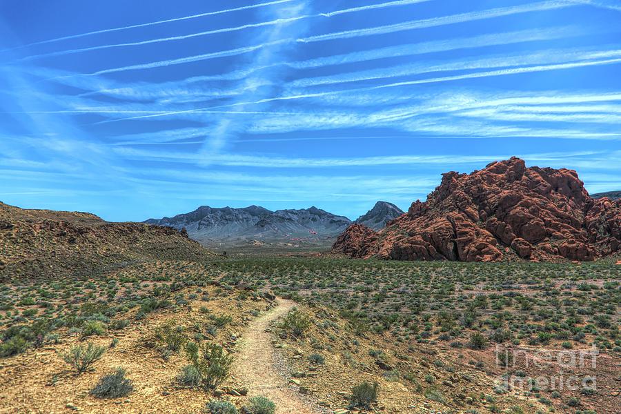 Las Vegas Photograph - Chem Trails Over Valley of Fire   by Chuck Kuhn