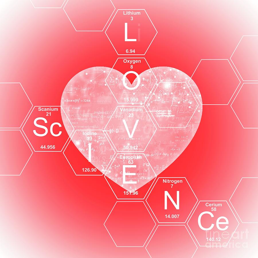 Chemical Elements Love And Science Photograph by Mehau Kulyk/science Photo Library