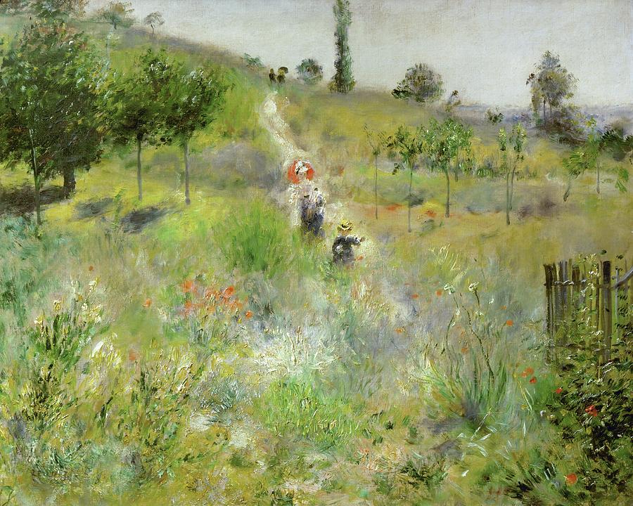 Chemin montant dans les hautes herbes. Oil on canvas -around 1875- 60 x 74 cm R. F. 2581. Painting by Pierre Auguste Renoir -1841-1919-