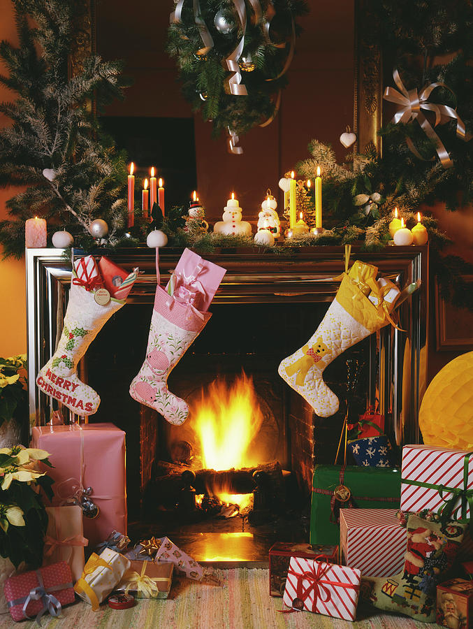 Cheminee De Noel Christmas Around The Fireplace Photograph by Hussenot ...