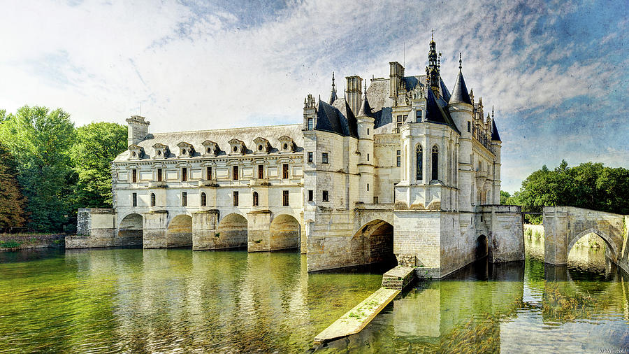 Chenonceau from the North Bank Short Vintage Photograph by Weston Westmoreland