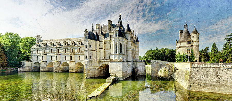 Chenonceau from the North Bank - Vintage Version Photograph by Weston Westmoreland