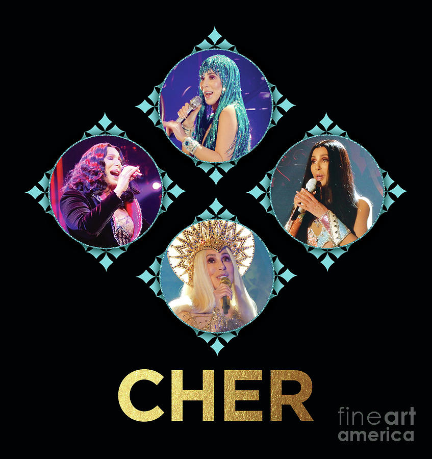 Cher Digital Art - Cher - Blue Diamonds by Cher Style