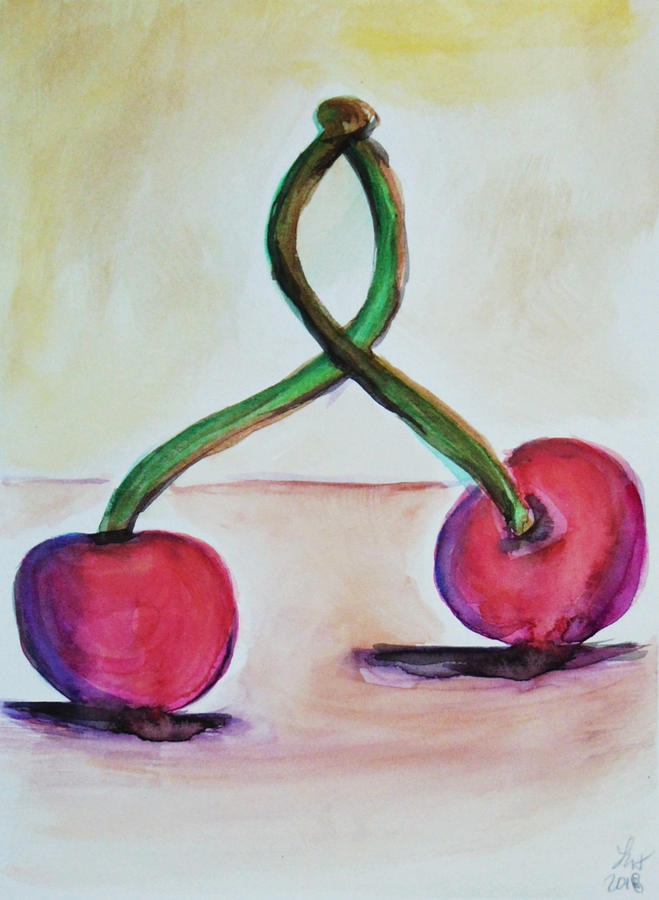 Cherries Painting by Loretta Nash