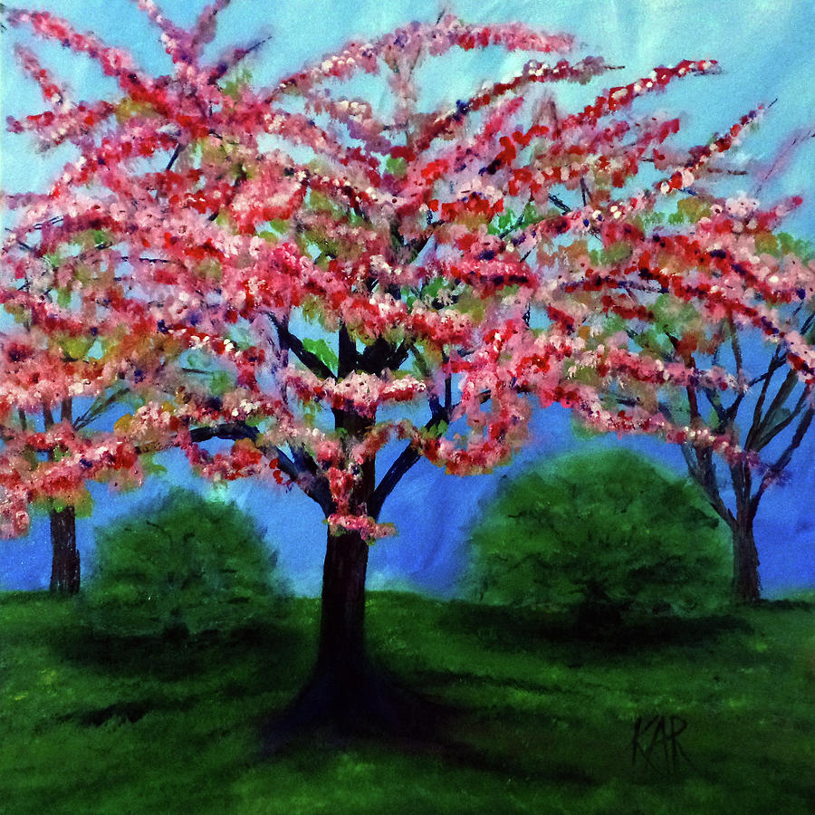 Cherry Blossom Tree Painting - Cherry Blossom by Art by Kar Cherry Blossom Tree Painting - Cherry Blossom by Art by Kar