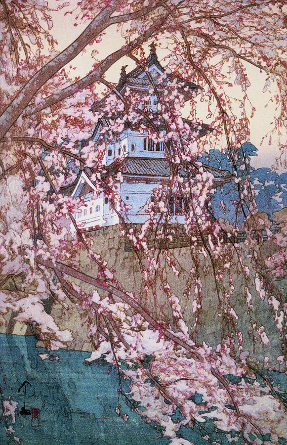 Cherry Blossoms 8Scenes, Hirosaki Castle - Digital Remastered Edition Painting by Yoshida Hiroshi