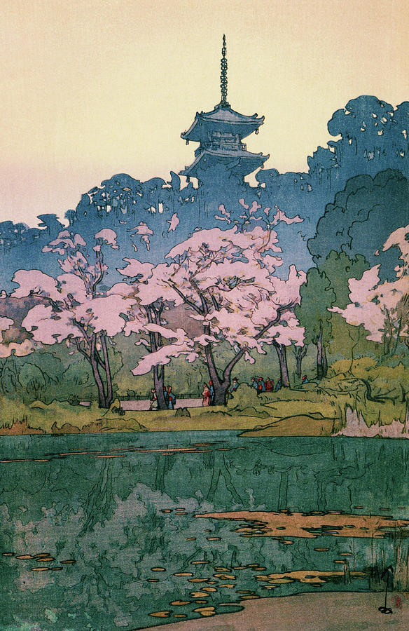Cherry Blossoms 8Scenes, Sankeien Garden - Digital Remastered Edition Painting by Yoshida Hiroshi