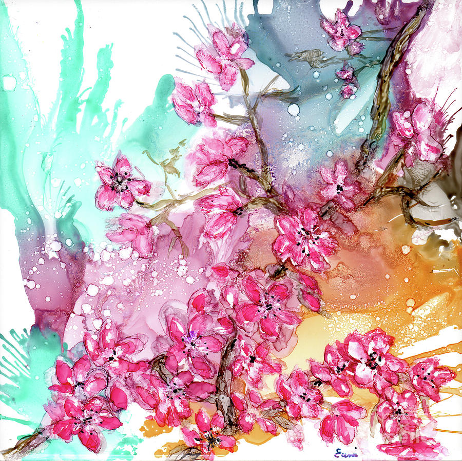 Cherry Blossoms Painting by Eunice Warfel