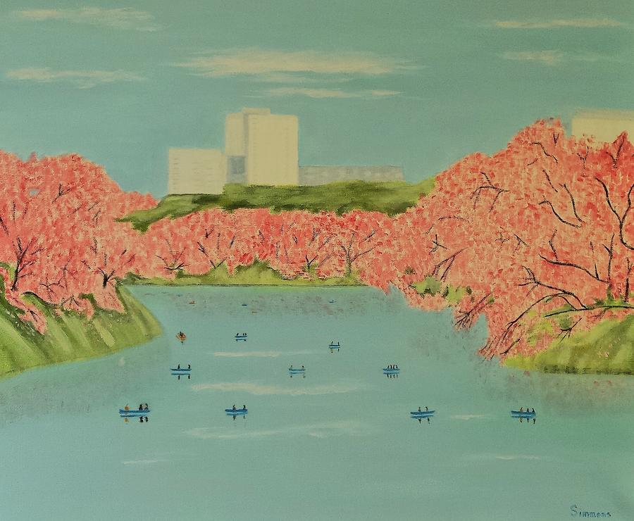 Cherry Blossoms Japan Painting by Stephen Simmons