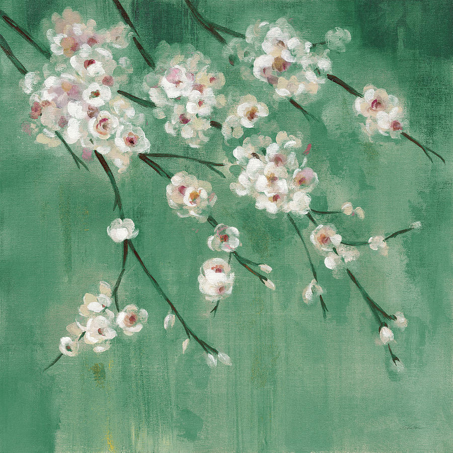 Flower Painting - Cherry Cloud II Jade by Silvia Vassileva