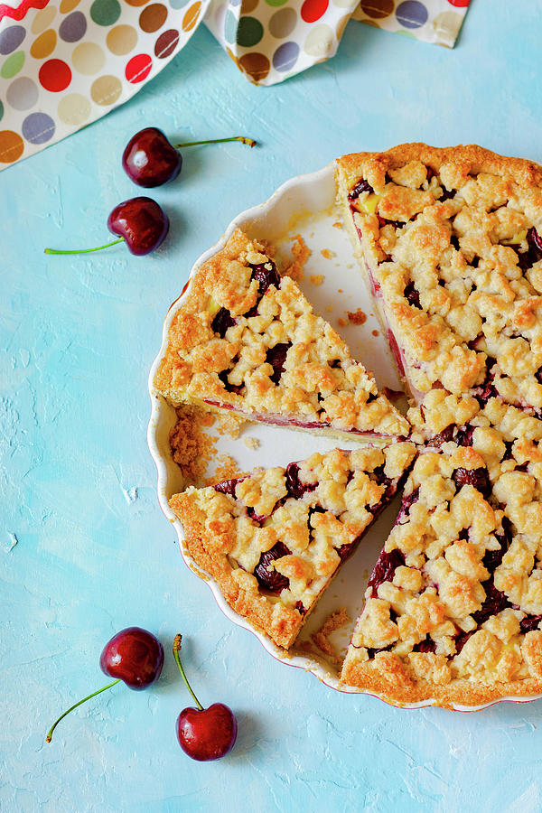 Cherry Crumble Tart Photograph by Alice Del Re
