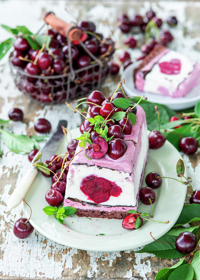 Cherry Ice Cream Cake With Chocolate Photograph by Irina Meliukh