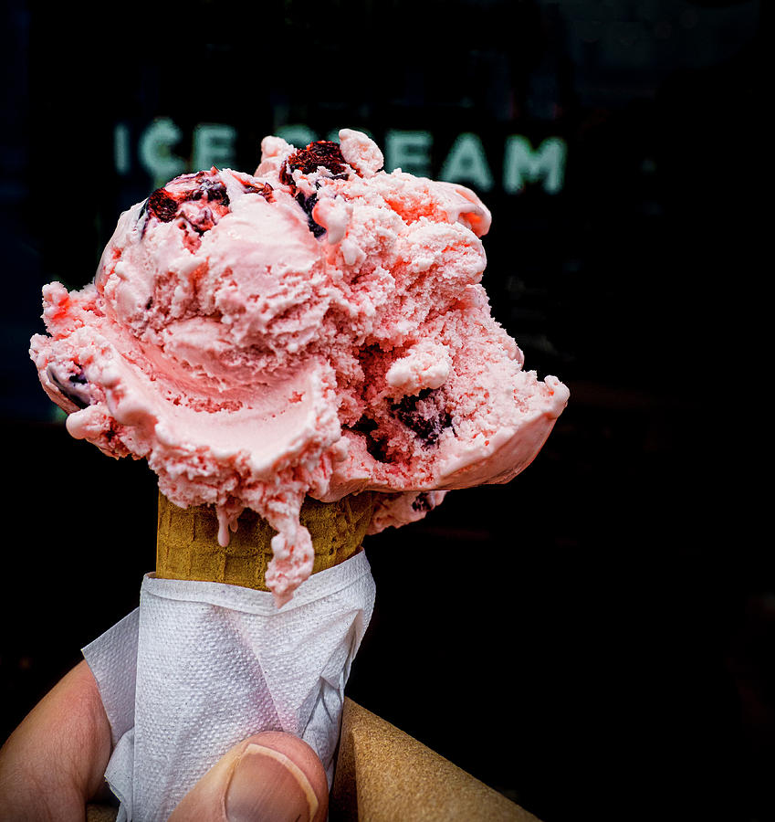 Cherry Ice Cream Cone Photograph by David Kay