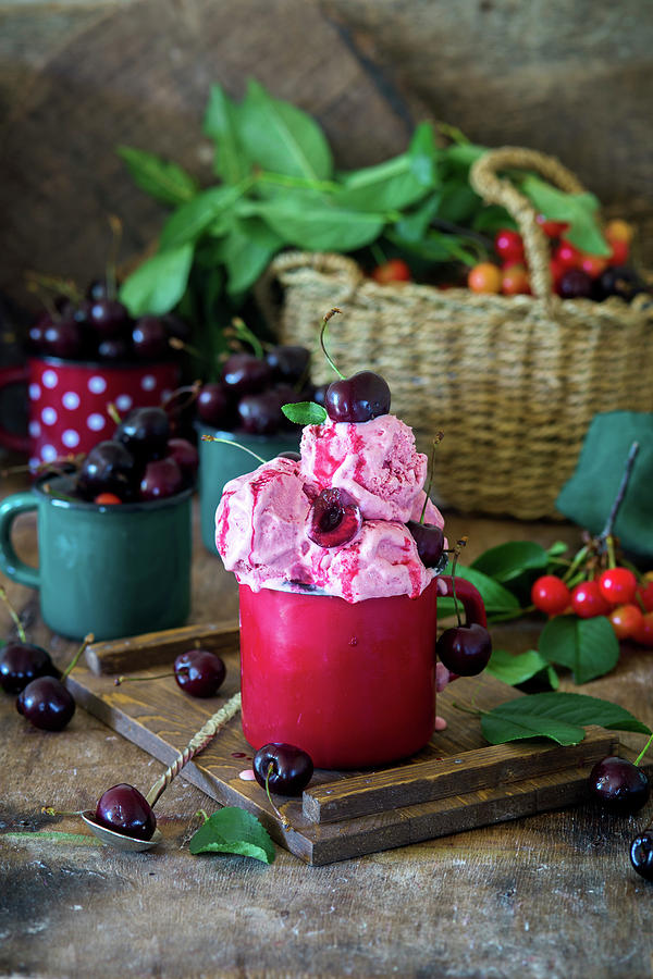 Cherry Ice Cream Photograph by Irina Meliukh