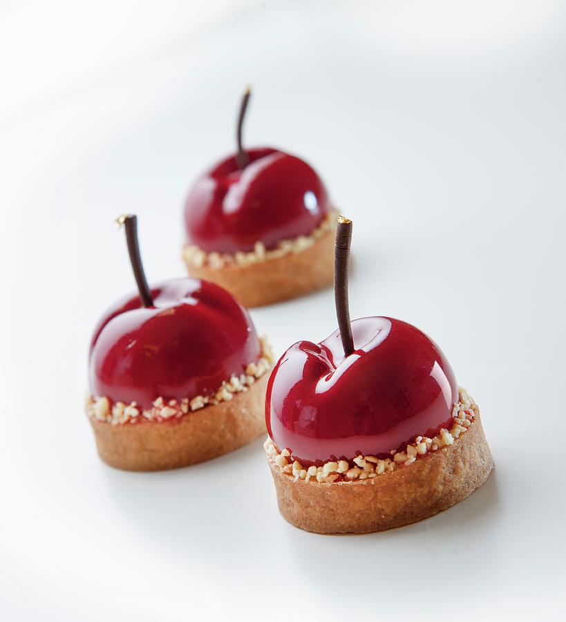 Cherry Ice Cream Tartlets Photograph by Christophe Madamour
