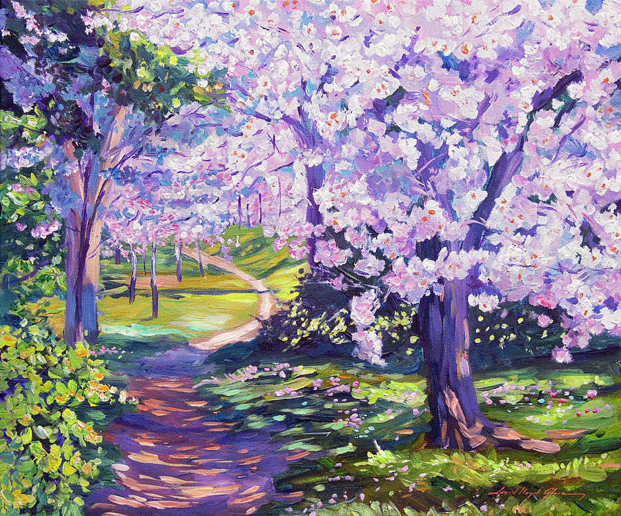 Cherry Pink Painting by David Lloyd Glover
