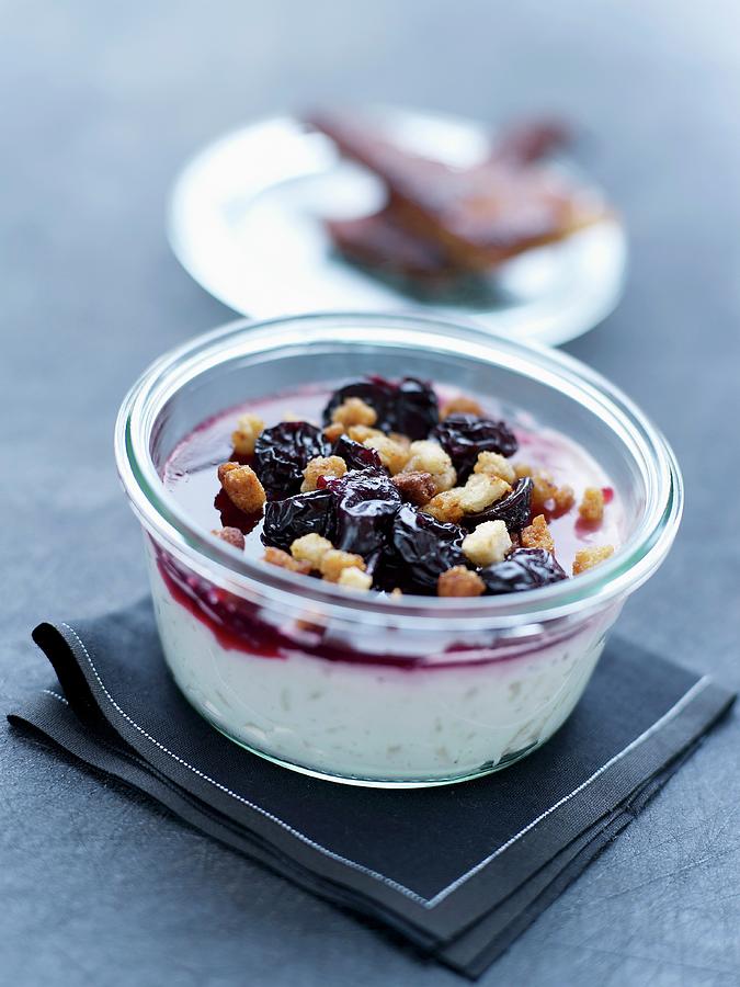 Cherry Rice Pudding Photograph by Amiel