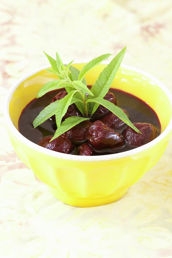 Cherry Soup With Lemon Verbena Photograph by Hilde Mche