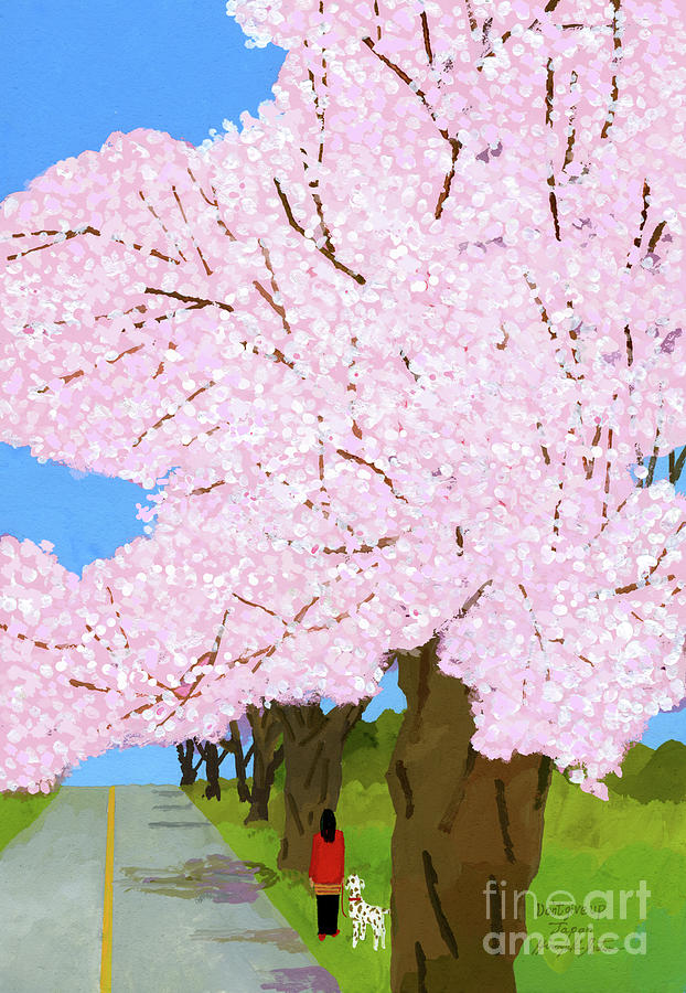 Cherry Trees Painting by Hiroyuki Izutsu