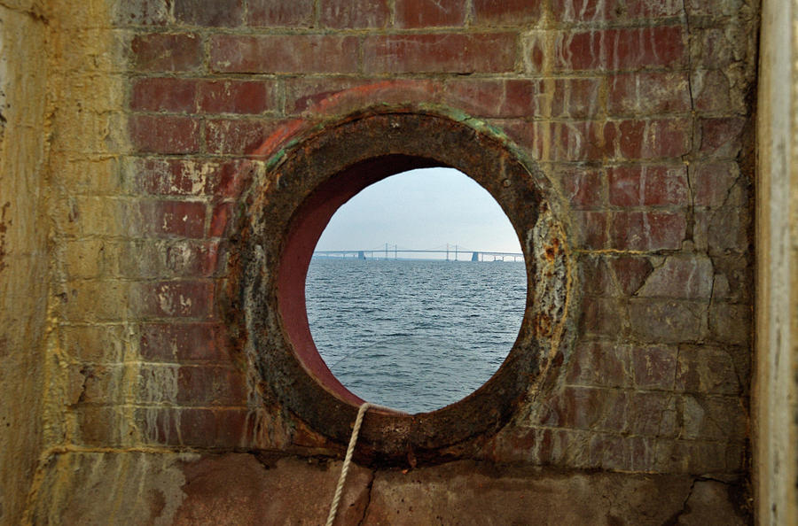 Chesapeake Bay Bridge from Baltimore Light Photograph by Mark Duehmig