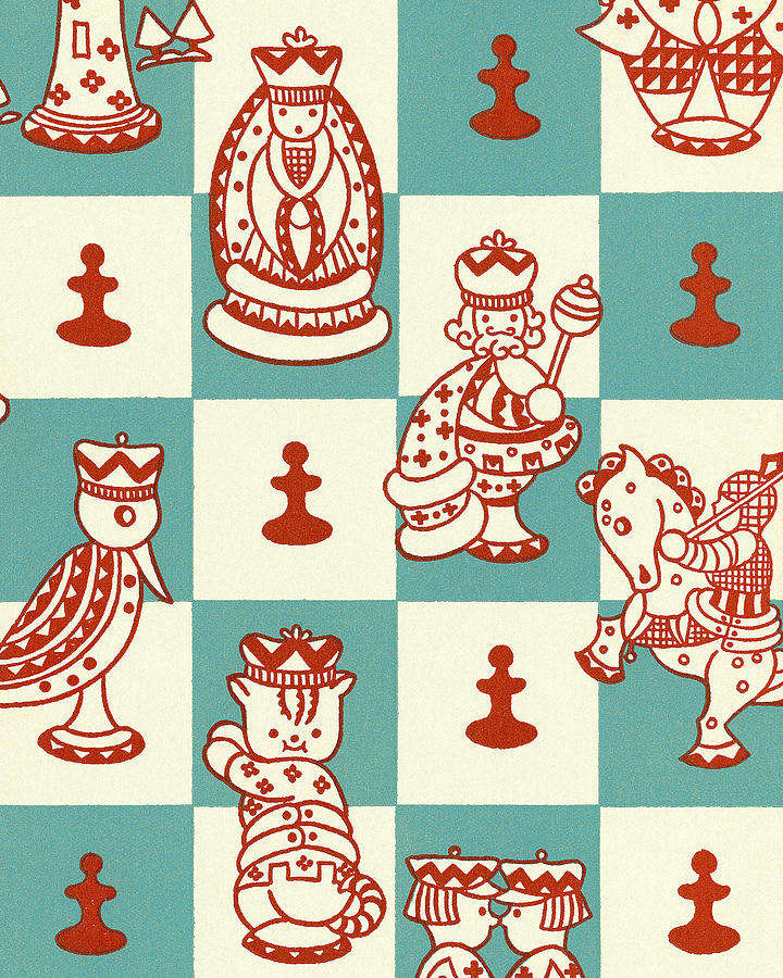 Chess Drawing - Chess Board by CSA Images