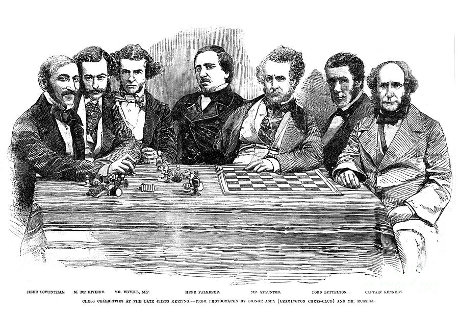 Chess Celebrities At The Late Chess Drawing by Print Collector