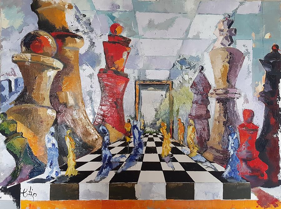 Chess Painting by Constantin Conghilete