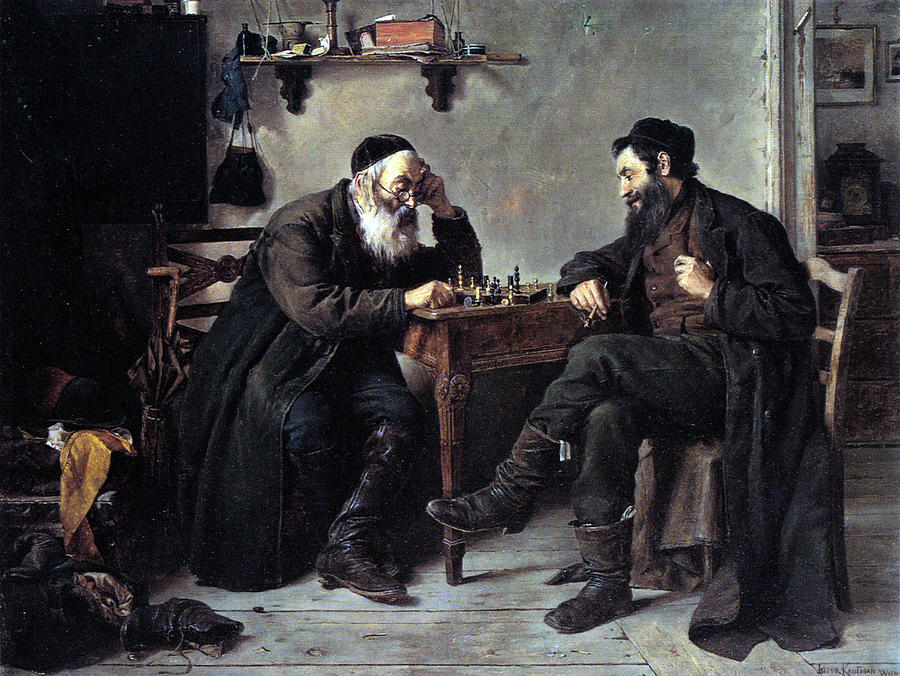 Chess Painting - Chess players by Isidor Kaufmann