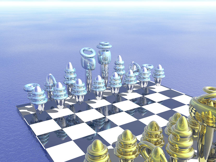 Chess Set Digital Art by Bernie Sirelson