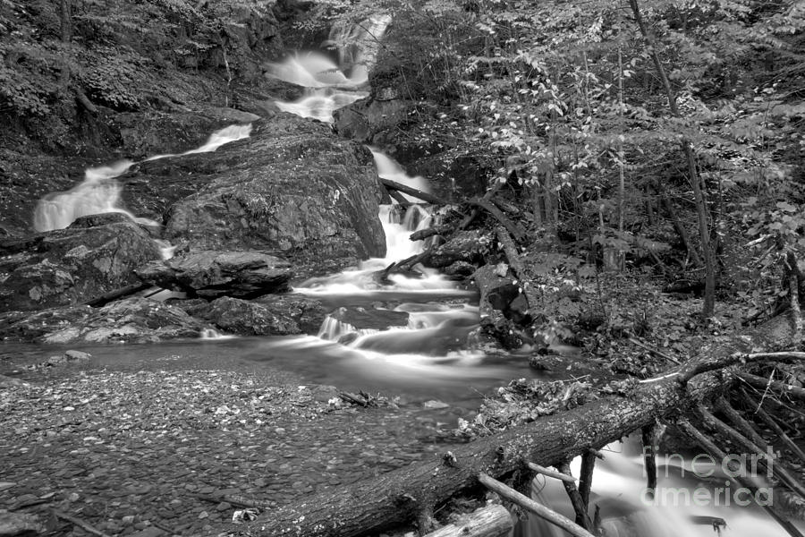 Chester Sanderson Brook Falls Black And White Photograph by Adam Jewell