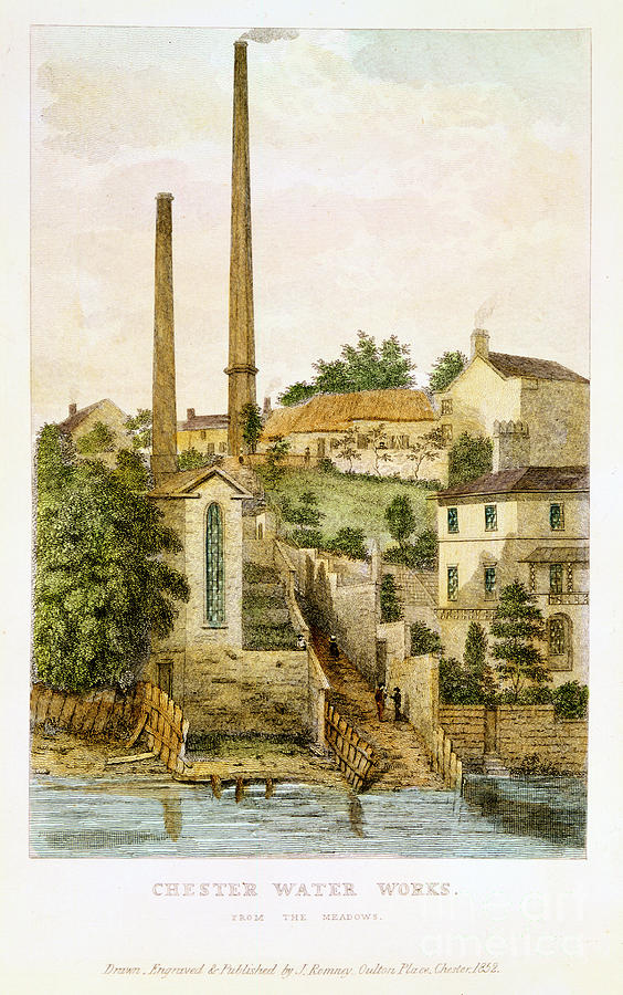 Chester Water Works, From The Fields Drawing by Print Collector