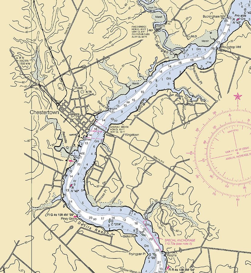 Chestertownmaryland Nautical Chart Mixed Media by Bret Johnstad Pixels