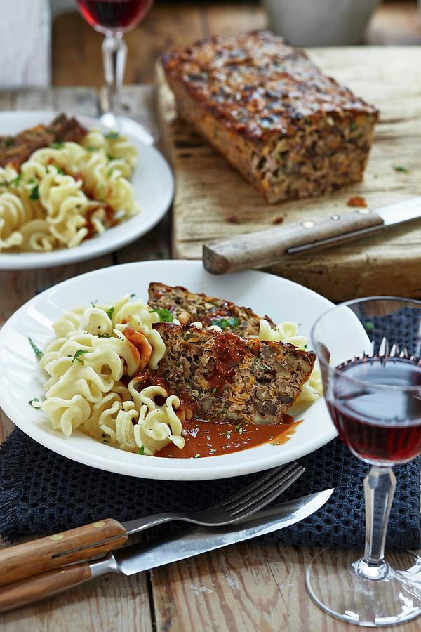 Chestnut And Nut Roast With Spiral Pasta Photograph by Misha Vetter