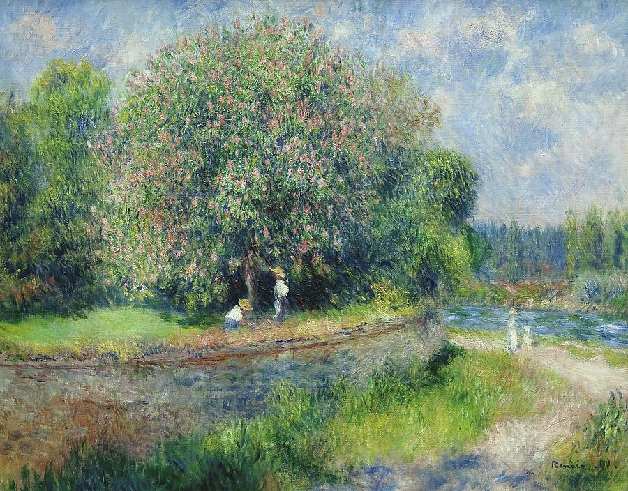 Chestnut Tree Blooming Painting by Pierre Auguste Renoir
