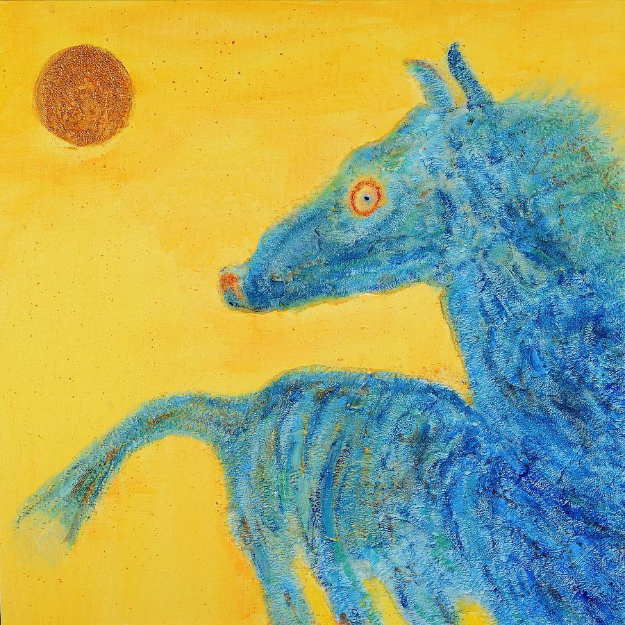 Chevaux Bleu Painting by Phil Strang