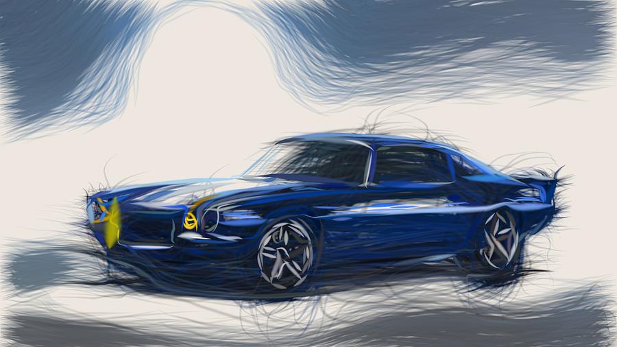 Chevrolet 1970 Camaro RS Supercharged LT4 Drawing Digital Art by CarsToon Concept