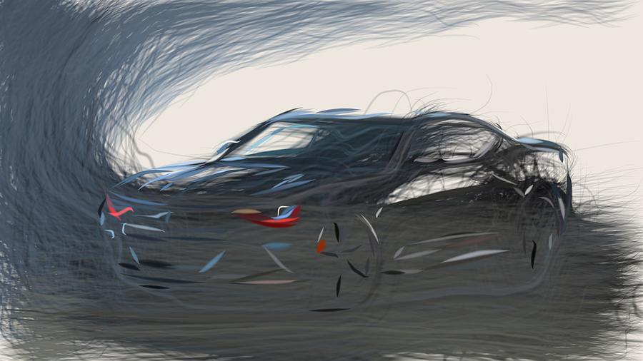 Chevrolet Camaro Black Drawing Digital Art by CarsToon Concept