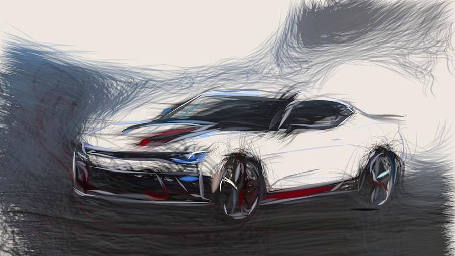Chevrolet Camaro Performance Drawing Digital Art by CarsToon Concept