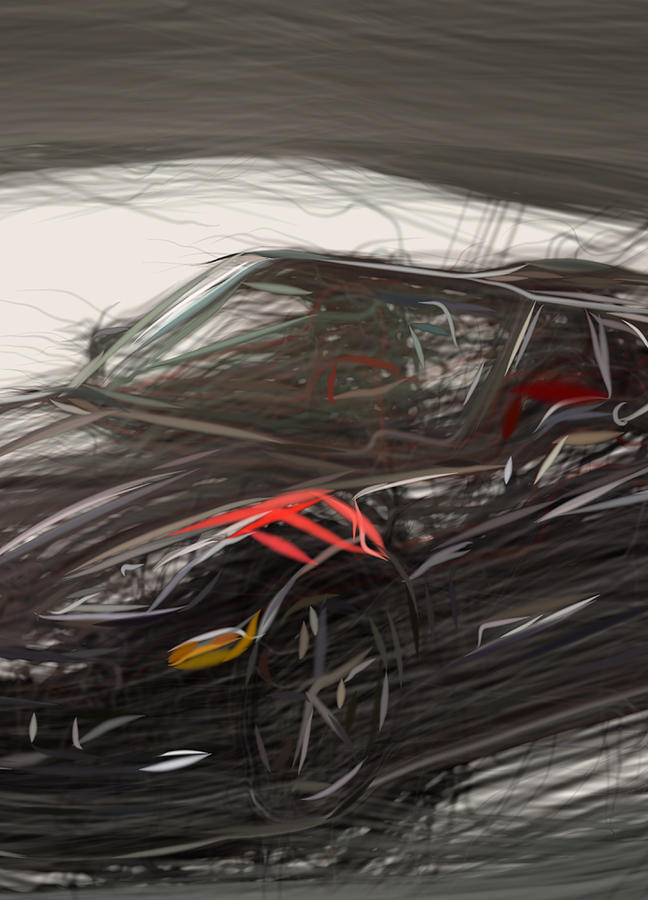 Chevrolet Corvette Grand Sport Heritage Drawing Digital Art by CarsToon Concept
