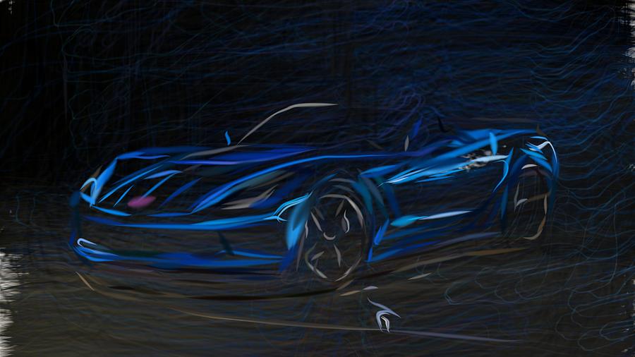Chevrolet Corvette Z06 Drawing Digital Art by CarsToon Concept