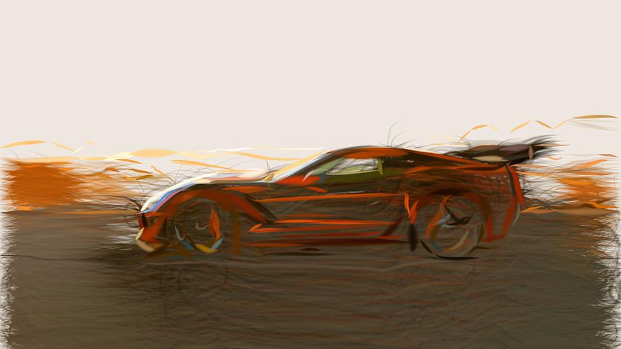 Chevrolet Corvette ZR10 Drawing Digital Art by CarsToon Concept