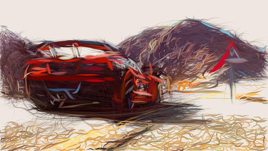 Chevrolet Corvette ZR11 Drawing Digital Art by CarsToon Concept