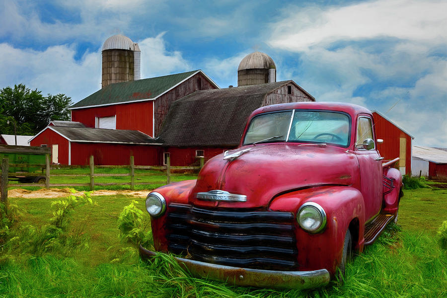 Chevrolet in the Countryside Painting Photograph by Debra and Dave Vanderlaan