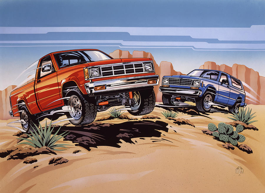 Chevrolet S-10 and Blazer Trucks Painting by Garth Glazier