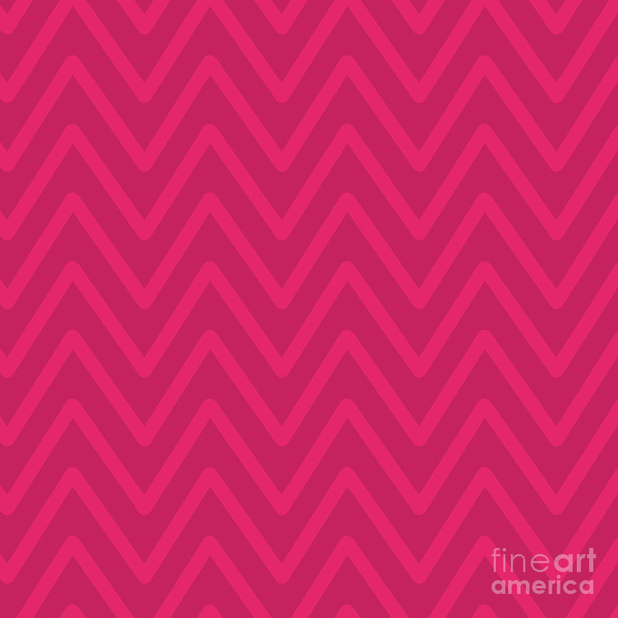Chevron Wave Vivid Pink Duotone Digital Art by Sharon Mau